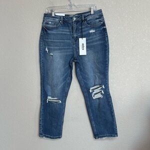 NWT Mica Los Angeles Super High Tapered Crop Distressed Jeans Women’s 30